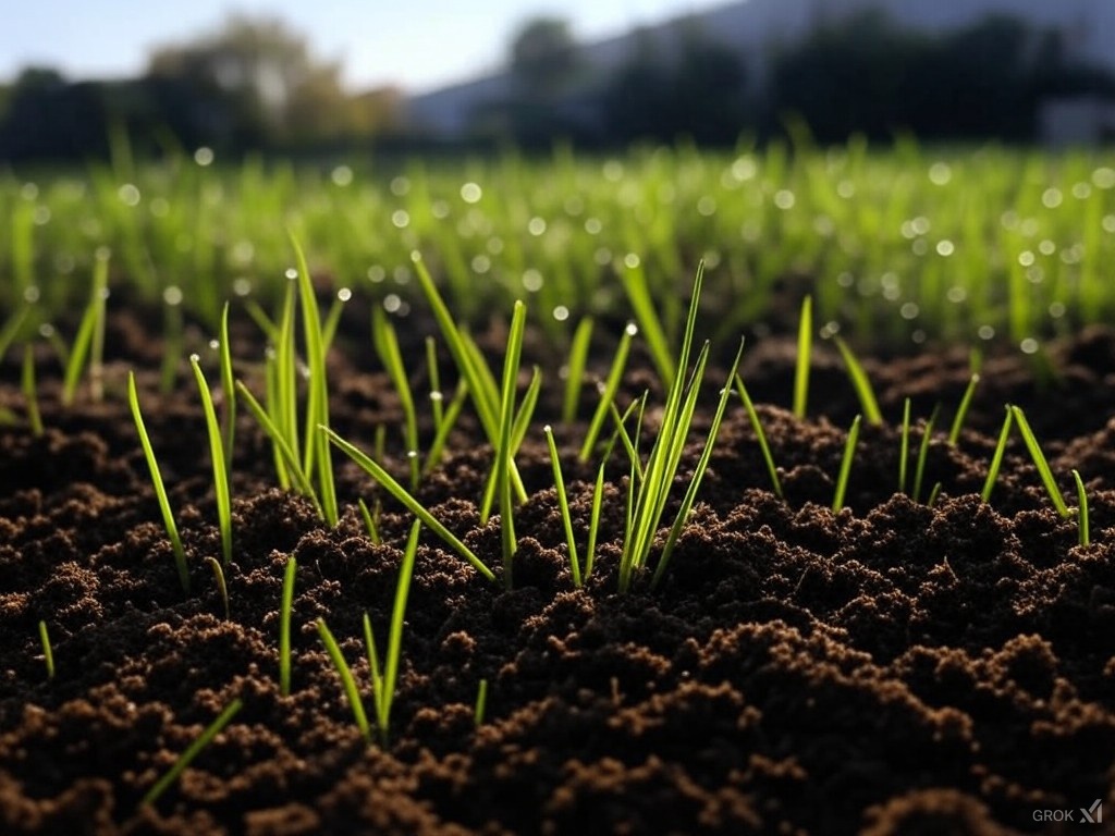 Freshly Seeded Lawn