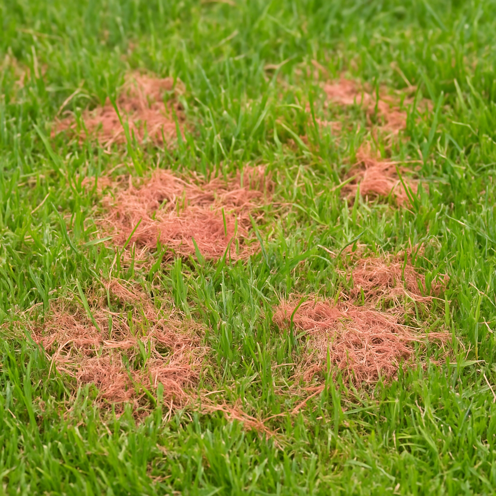 Red Thread Disease in a Lawn